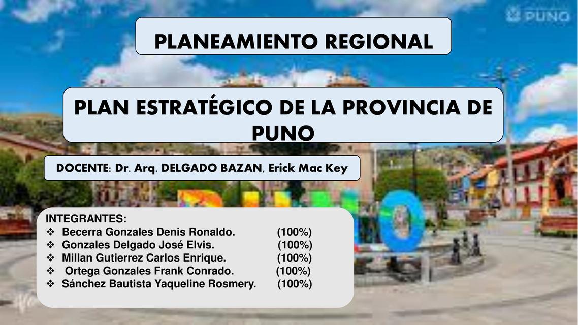 Plan estratégico de la provincia de Puno