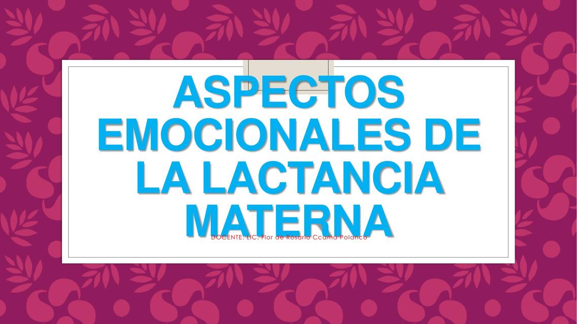 Aspectos emocionales de la lactancia materna