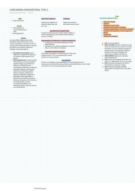 Carcinoma endometrial tipo I 