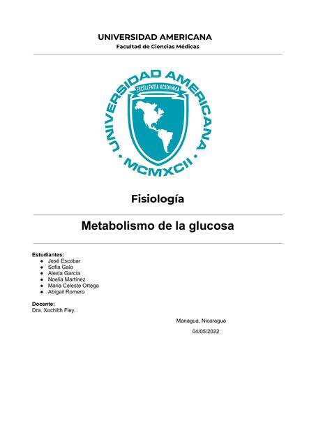 Metabolismo de la glucosa 