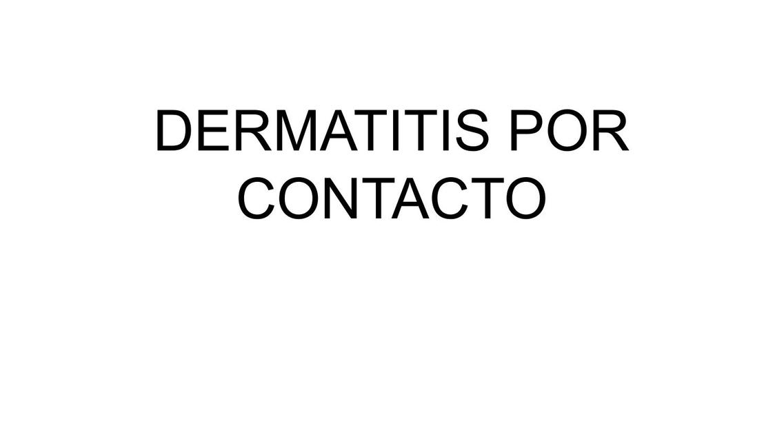 Dermatitis por contacto 