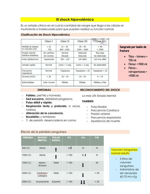 El Shock Hipovolémico 
