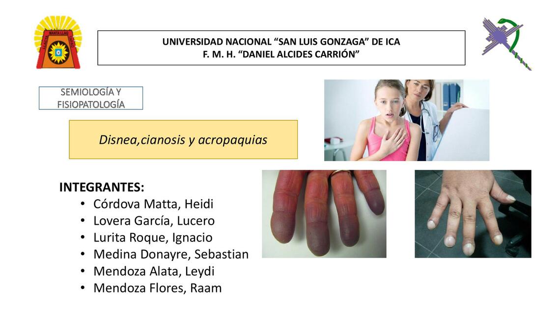 Disnea, Cianosis y Acropaquias 