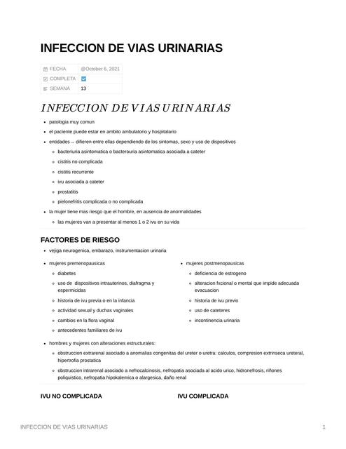 Infección de Vías Urinarias 