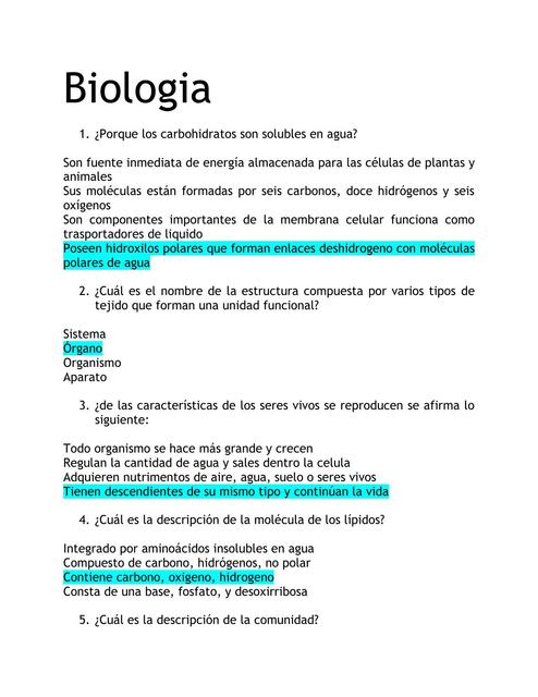 Preguntas de Biología 