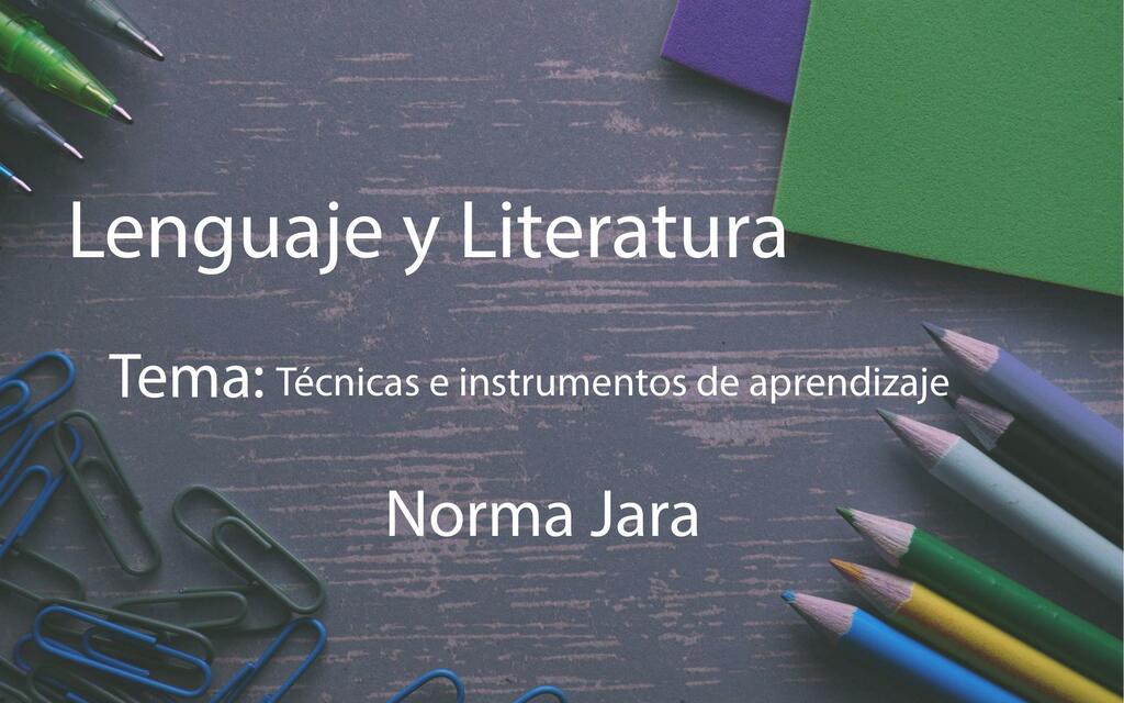 Técnicas e Instrumentos de Aprendizaje