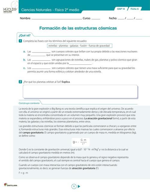 Formación de las estructuras cósmicas 