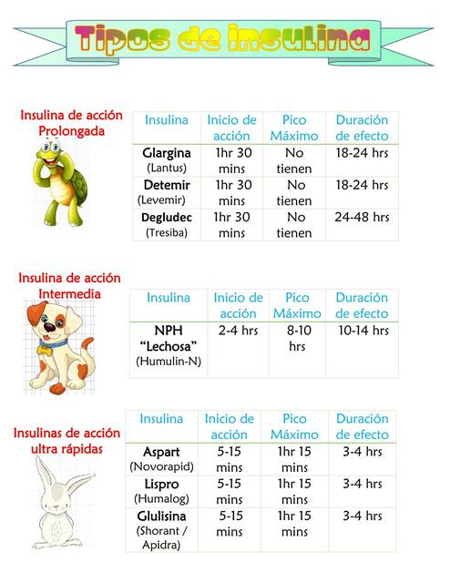 Tipos de Insulinas