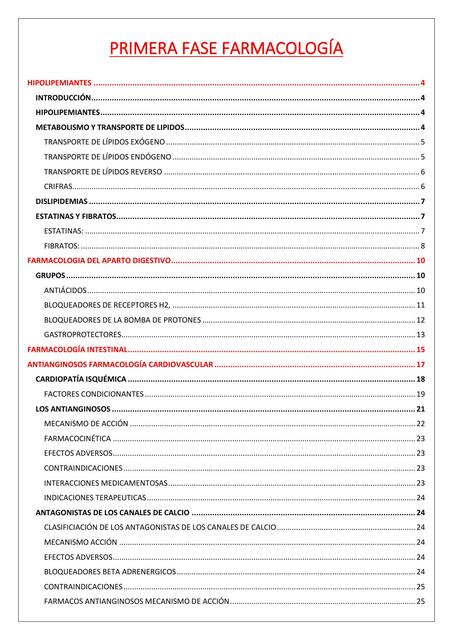 Primera fase farmacología