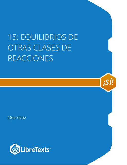 Equilibrios de Otras Clases de Reacciones