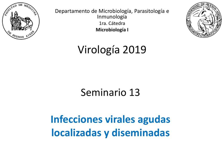 Infecciones Virales Agudas Localizadas y Diseminadas