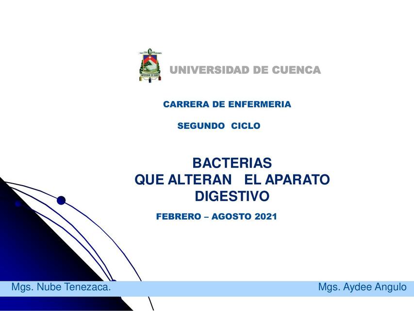 Bacterias que afectan el Aparato Digestivo