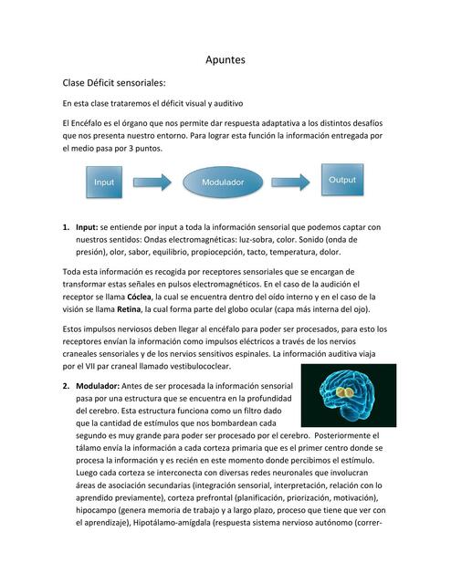 Clase Déficit Sensoriales