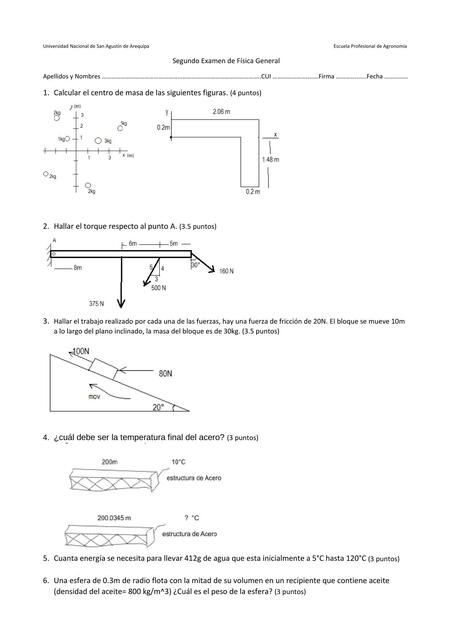 Segundo Examen de Física General 