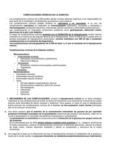 31 Complicaciones crónicas de la Diabetes