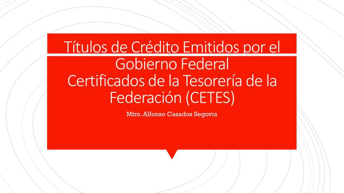 Titulos De Credito Emitidos Por El Gobierno Federal Mexico