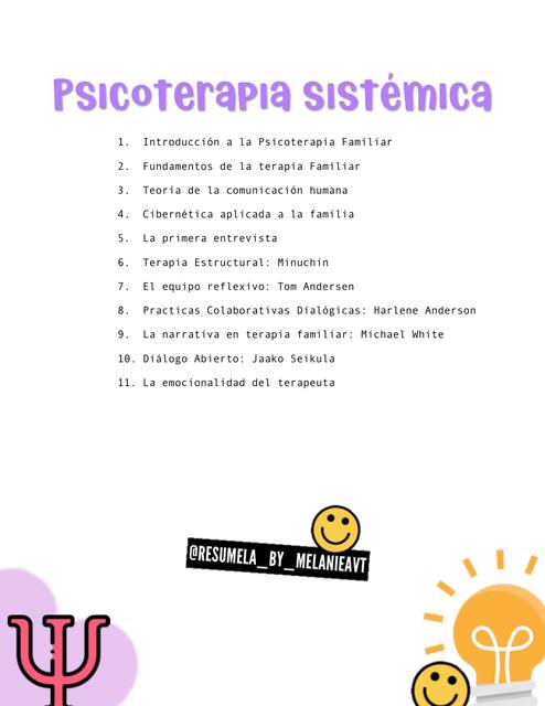 Psicoterapia Sistémica | Apuntes completos