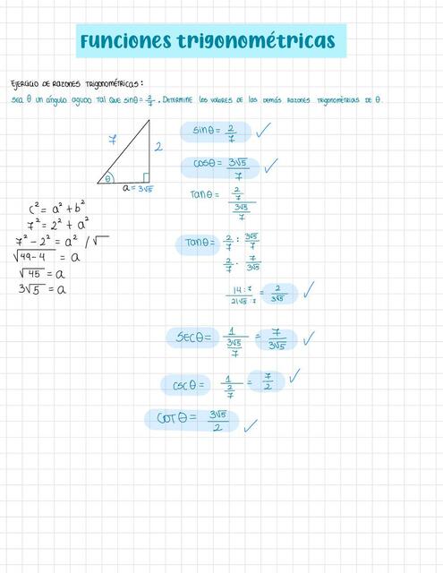 Funciones Trigonométricas y sus Propiedades (Círculo Unitario)