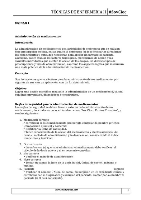 Administración de medicamentos Enfermería