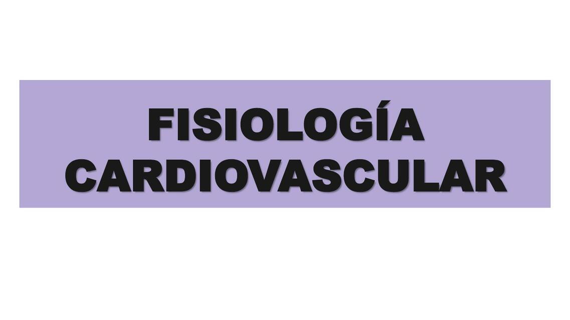 Fisiología cardiovascular