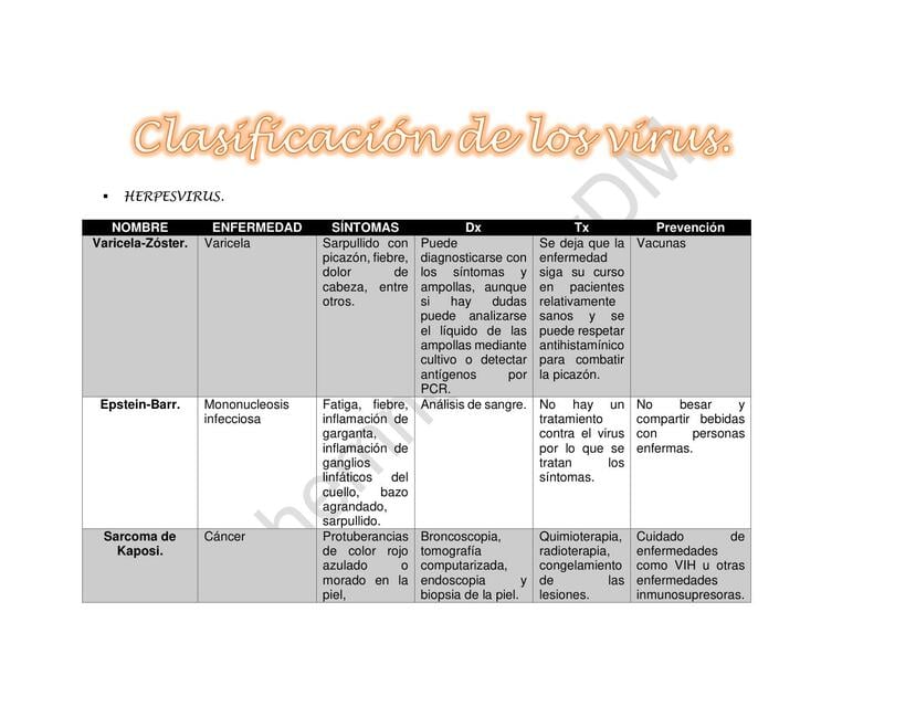 Clasificación de los Virus | Chemnotes by DM. | uDocz