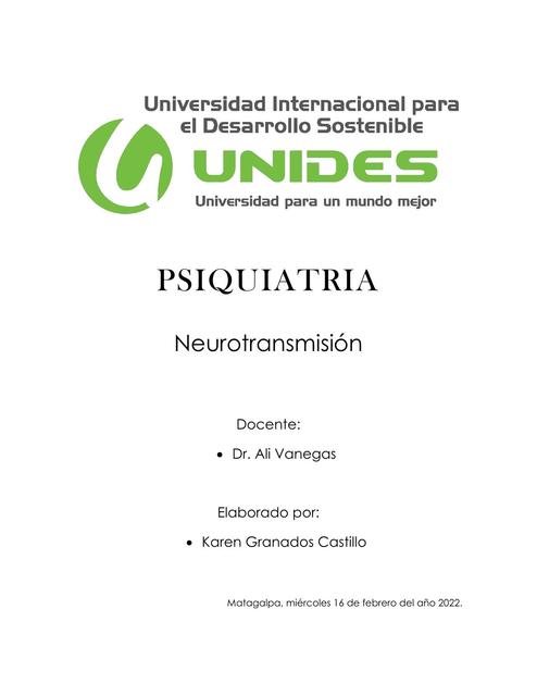 Fisiología de la Neurotransmisión 