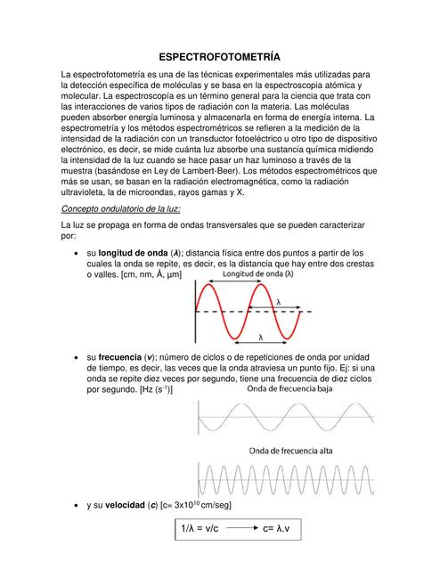 Espectrofotometría - Química Analítica e Instrumental - Universidad Nacional de Rio Cuarto (UNRC)