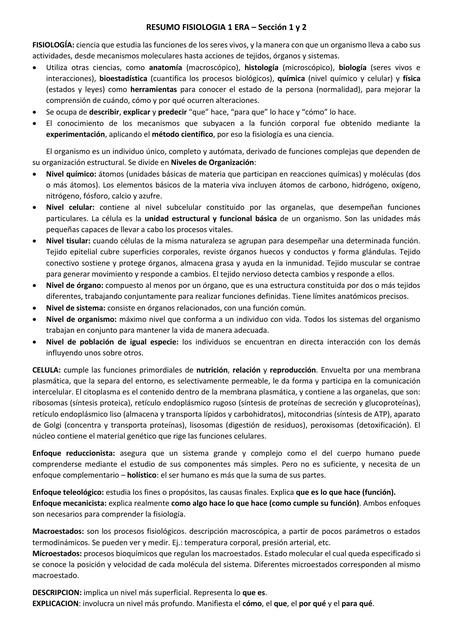 Apunte de Fisiología Completo