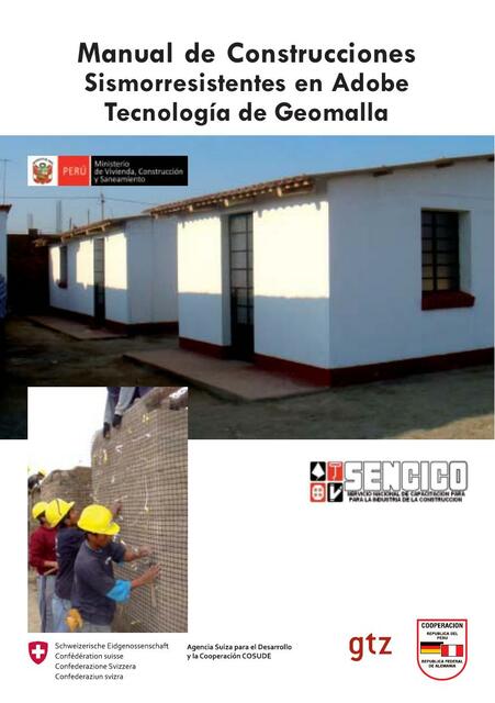 Manual de Construcciones Sismorresistentes en Adobe Tecnología de Geomalla