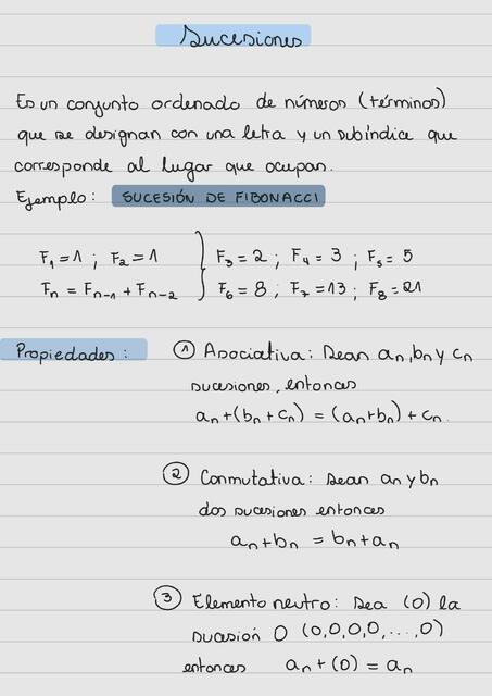 Sucesiones, Progresiones Matemáticas 