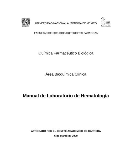 Manual de Laboratorio de Hematología 