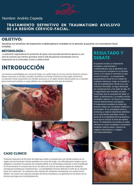 Traumatismo Avulsivo de la Región Cérvico-Facial 