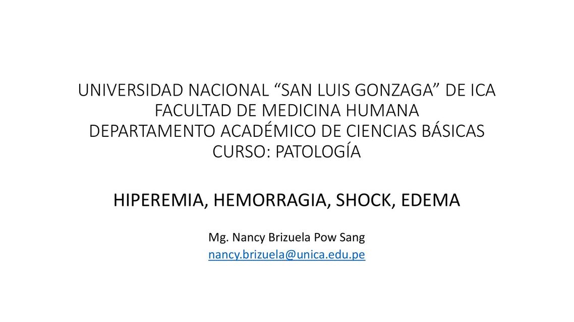 Hiperemia, Hemorragia, Spock, Edema