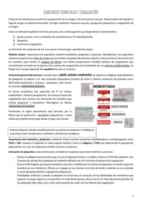 Seminario hemostasia y coagulación