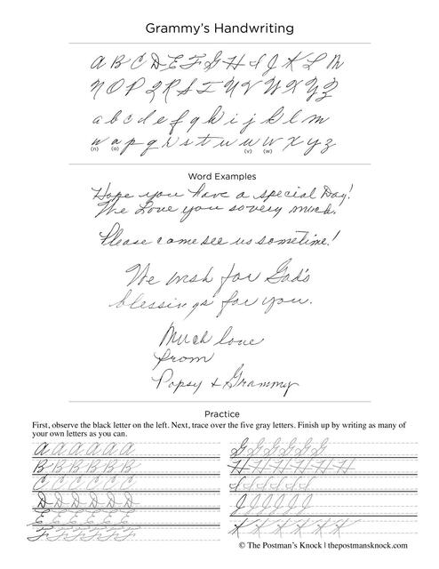 Grammy Handwriting Worksheet