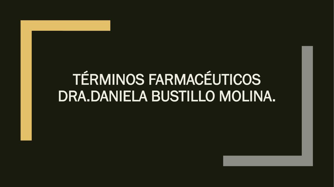 Términos farmacéuticos