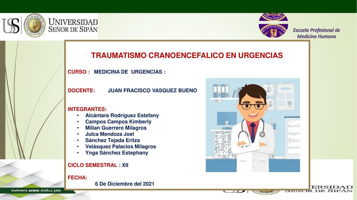 Traumatismo Craneoencefálico en Urgencias