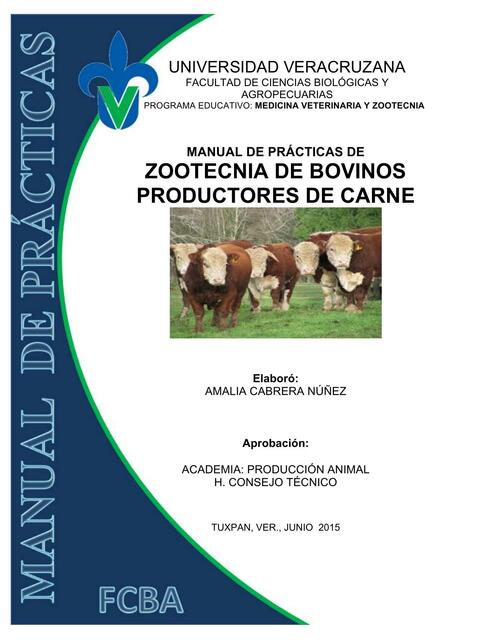 Manual de practicas de zootecnia de bovinos productores de carne