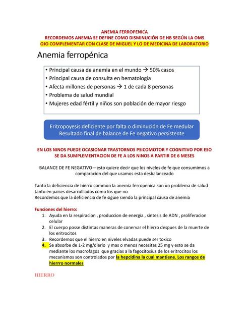 Anemia Ferropénica