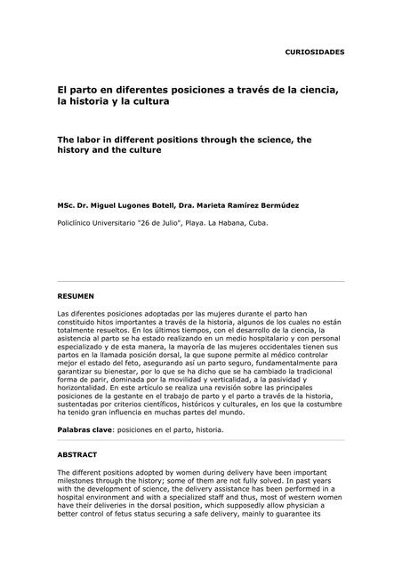 El Parto en Diferentes Posiciones a Través de la Ciencia, la Historia y la Cultura