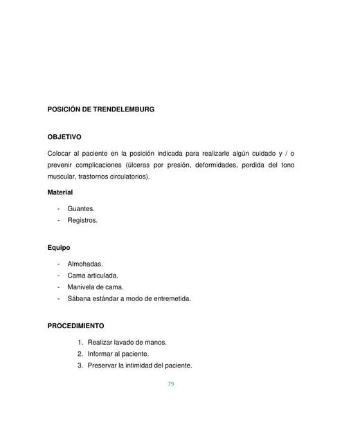 Manual de Hospitalización Adultos, Posiciones