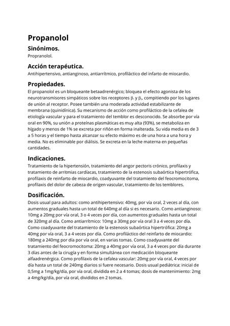 Propanolol