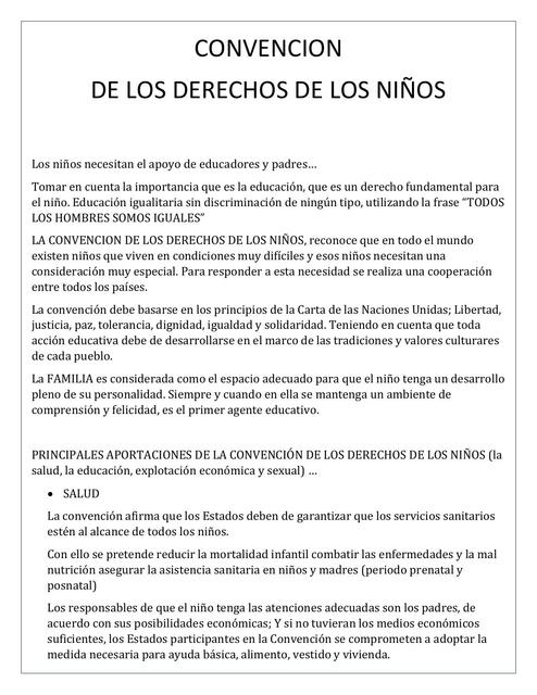 Derechos fundamentales de los niños 