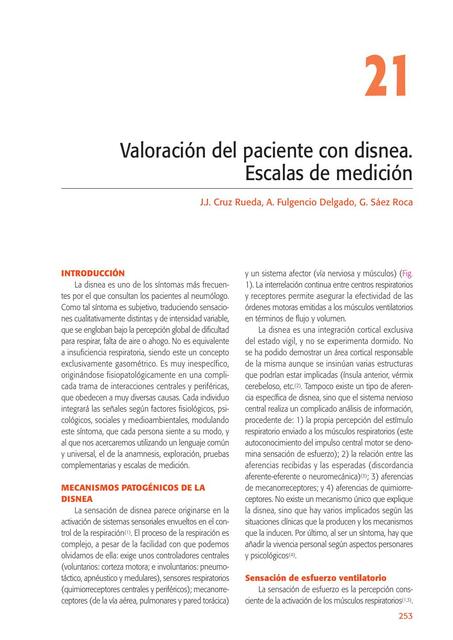 Valoración del paciente con disnea. Escalas de medición