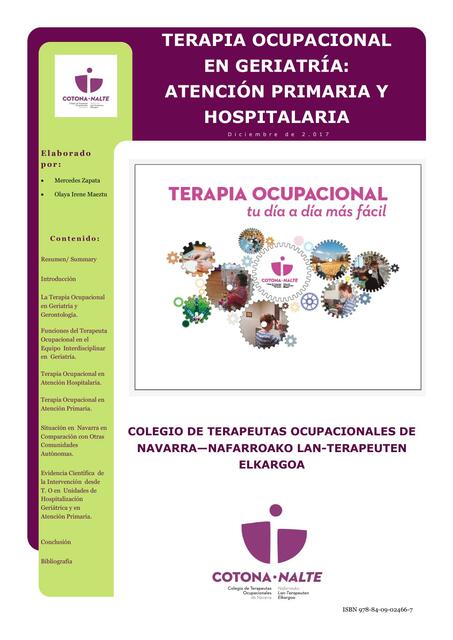 Terapia ocupacional en geriatria Atención primaria y hospitalaria