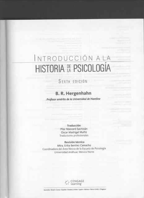 Introducción A La Historia De La Psicología(Cap1) - B.R Hergenhahn ...