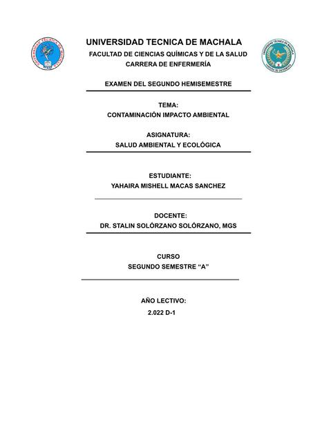 EXAMEN CONTAMINACIÓN IMPACTO AMBIENTAL 2