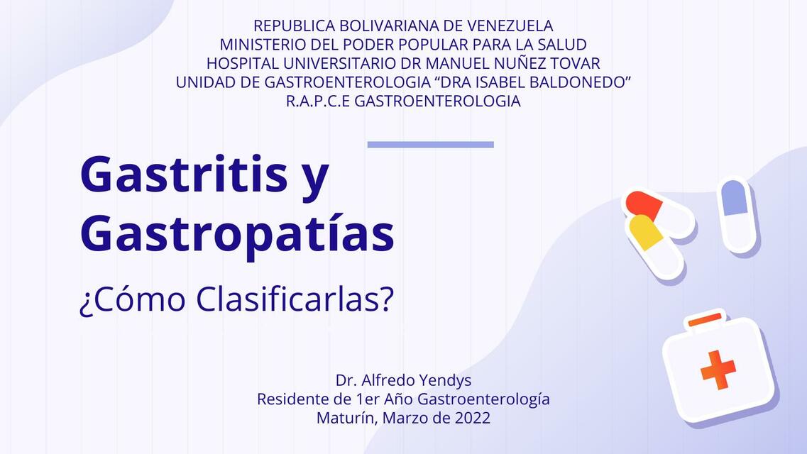 Gastritis y Gastropatías