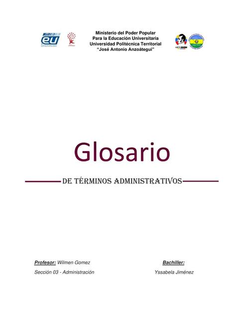 GLOSARIO DE TÉRMINOS ADMINISTRATIVOS 