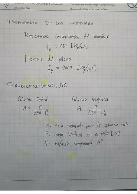 Dimensionamiento de elementos estructurales para diseño de gravedad Proyecto módulo III